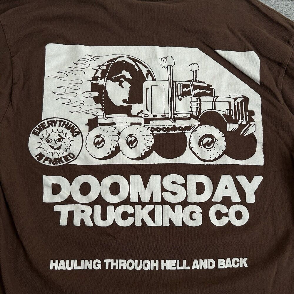 Everything Is Fcked Mens Large Long Sleeve Pullover Shirt Transportation Truckin - Picture 13 of 15